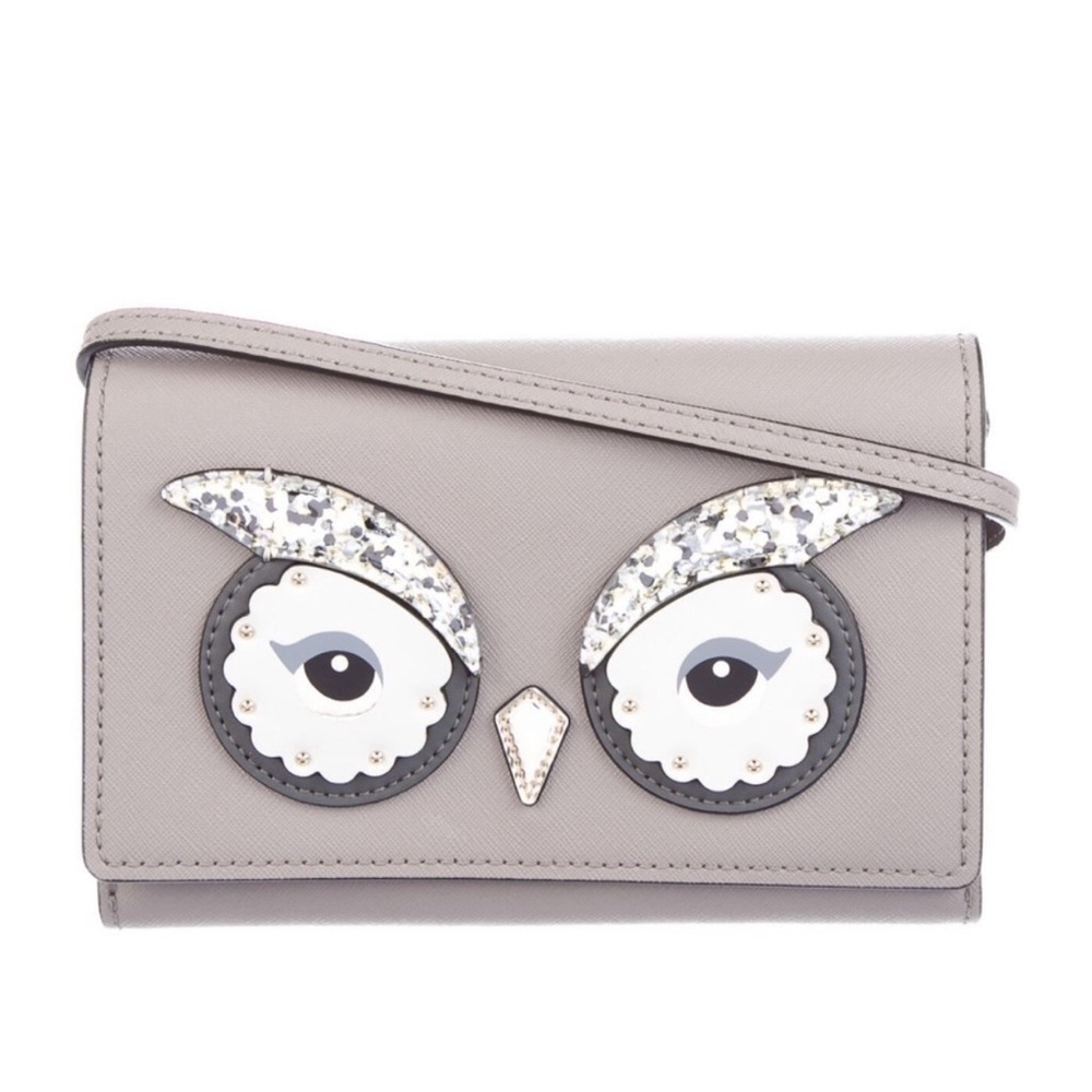 Kate Spade Gray Owl Crossbody Bag